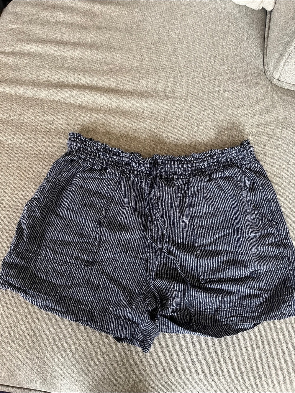 Striped Navy Women’s Elastic Waist Shorts